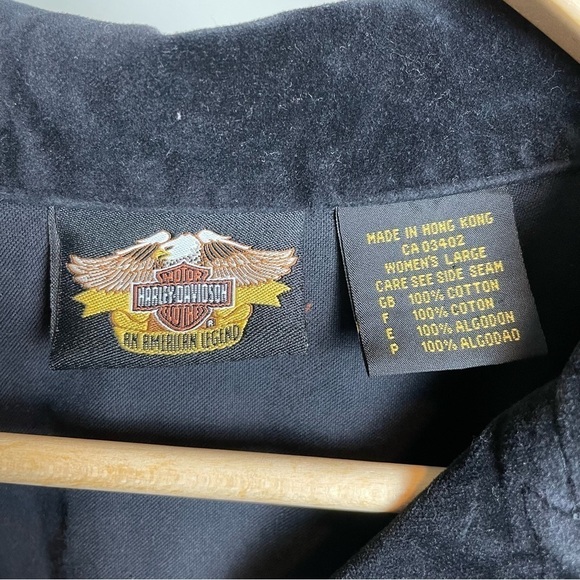 Vintage Harley Davidson Velvet Button Front Embroidered Shirt - Picture 8 of 9